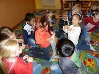 Mikuláš se svou družinou v 1.C