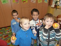 Mikuláš se svou družinou v 1.C