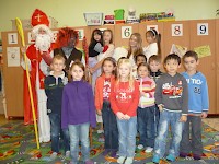 Mikuláš se svou družinou v 1.C