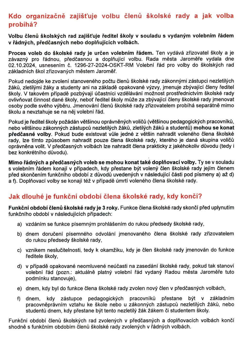 Průvodce člena ŠR