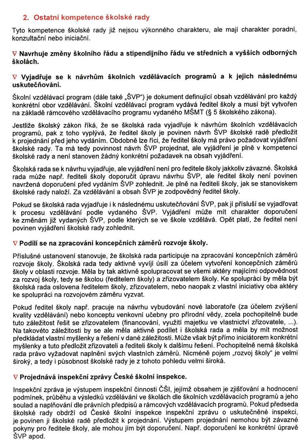 Průvodce člena ŠR