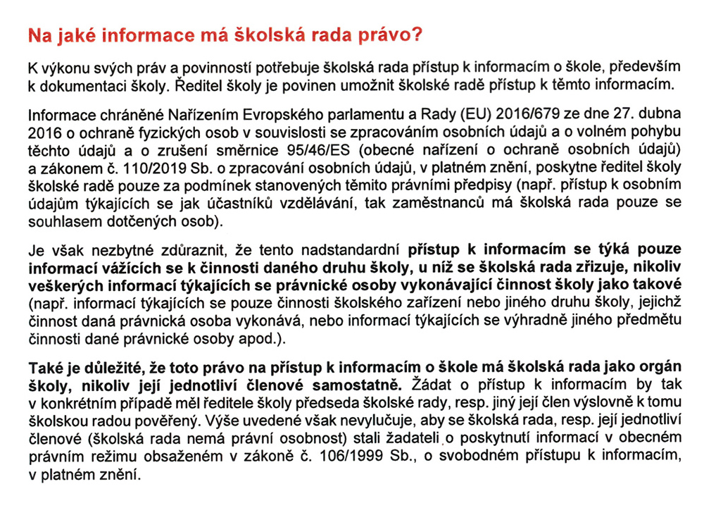 Průvodce člena ŠR