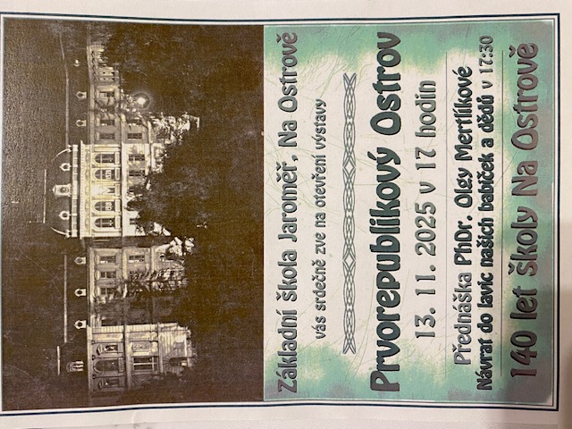 Prvorepublikový Ostrov - další výstava k výročí naší školy již 13.11.2025