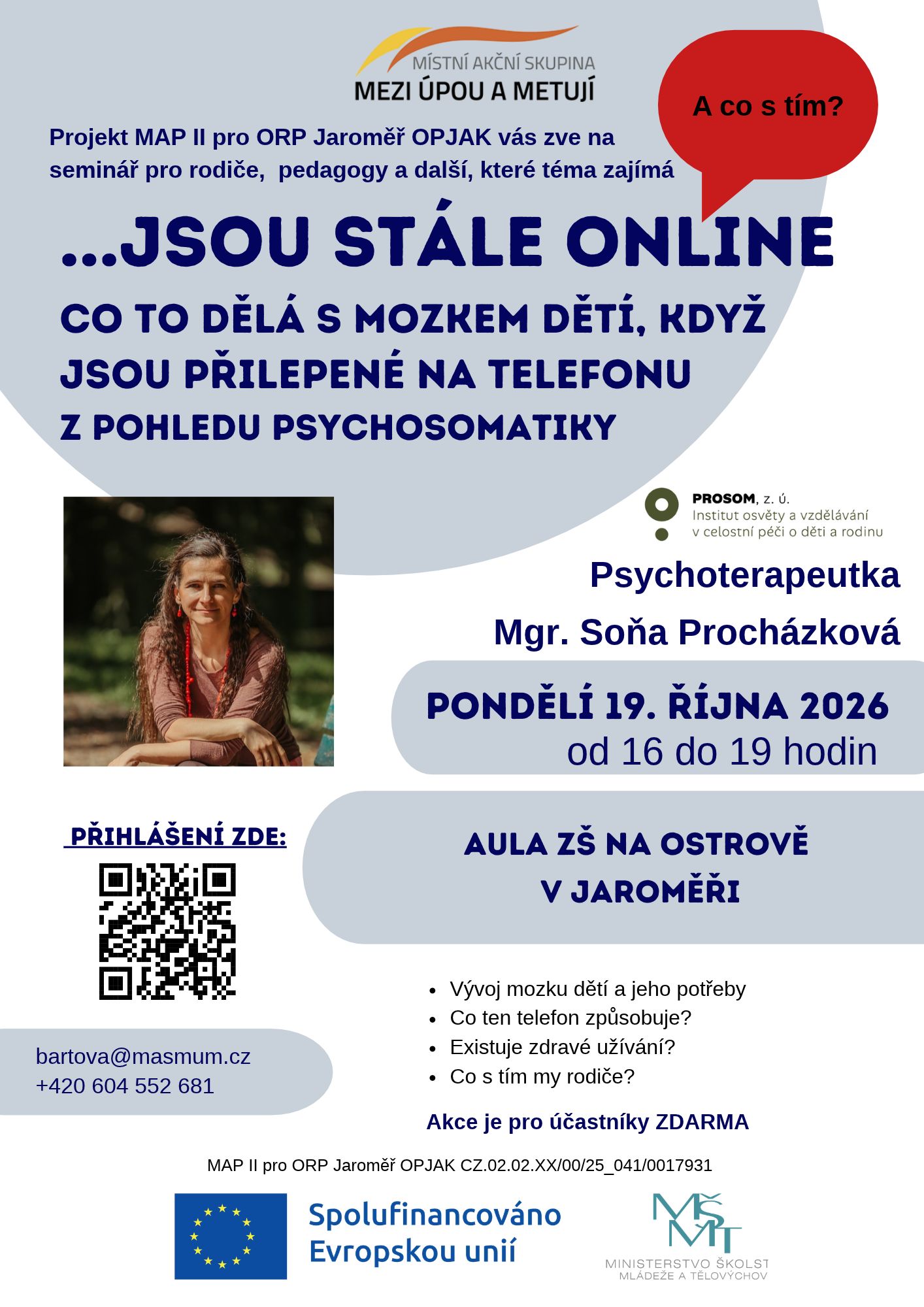 Pozvánka na seminář: ....JSOU STÁLE ONLINE! Co to dělá s mozkem dětí?